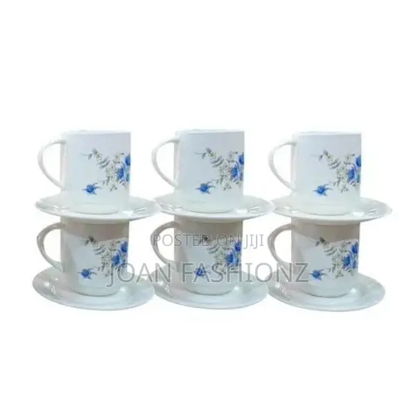 Elegant 6 Piece Cups and 6 Saucers Flowers and Design Vary