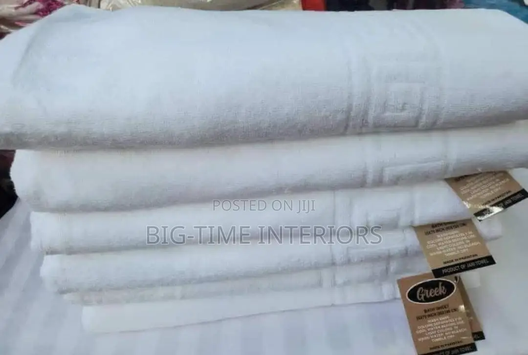 White Cotton Bath Towels- Big Size
