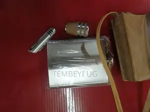 Set of Whiskey Flask, 3 Shot Jiggers and Army Knives
