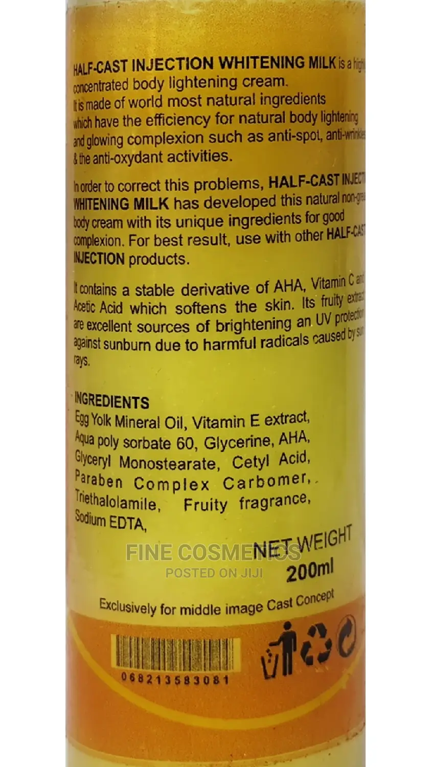 HALF-CAST Injection Whitening Body Milk Lotion