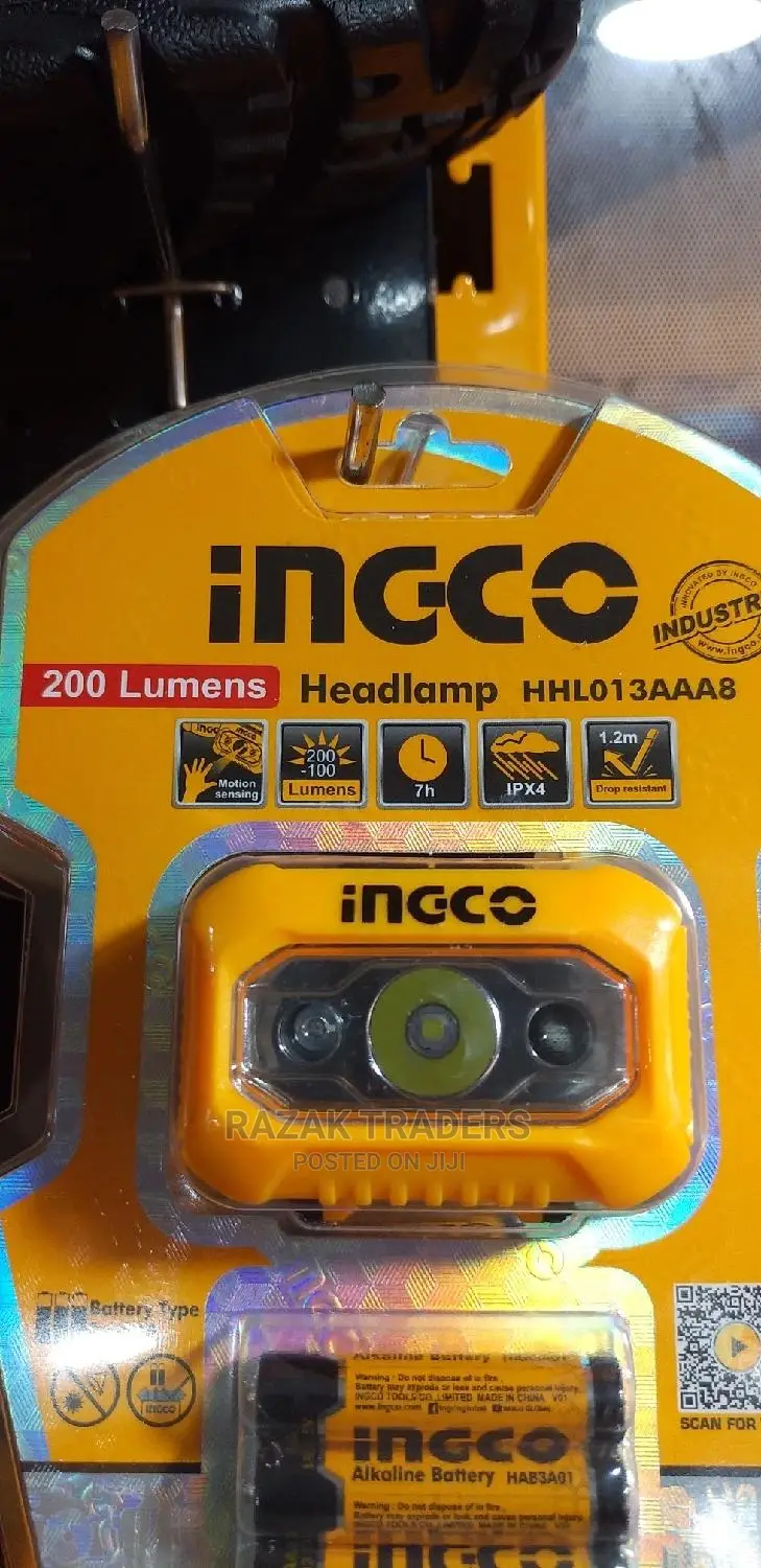 Ingco Headlamp 10 Hours,50 Meters , Water Resistant