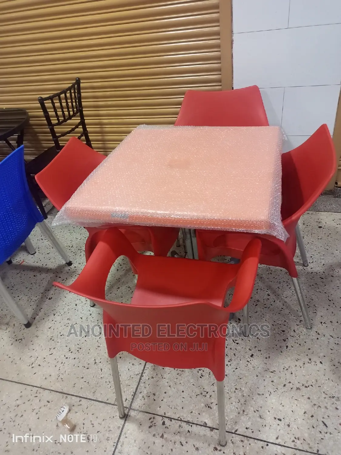 Plastic Chairs and Table