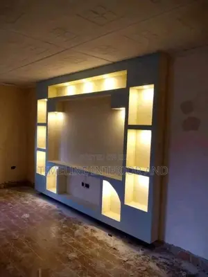 Gypsum Tv Wall Unit Done Kamwokya
