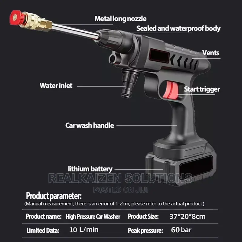 Cordless 48V Lithium-ion Portable Pressure Car Washing Gun