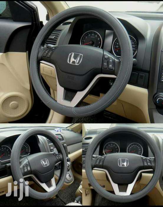 Cream And Grey Leather Original Car Steering Cover