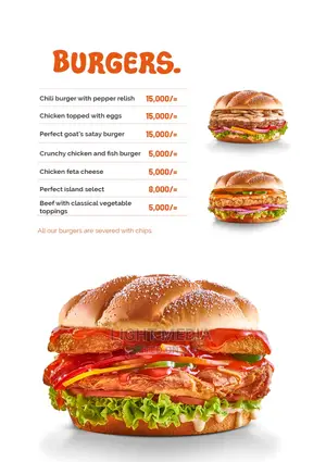 Professional Food Menu