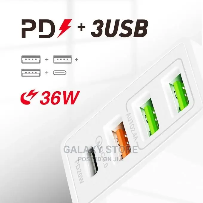 4in1 Fast Travel Charger With Charging Cable and Pd