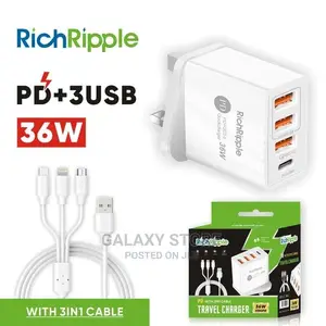 4in1 Fast Travel Charger With Charging Cable and Pd