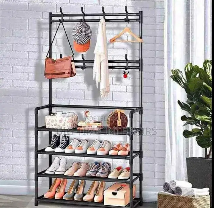 Multi-Purpose Shoe Rack- Black