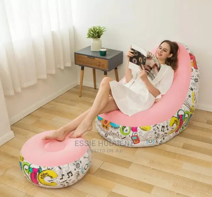 Inflatable Air Sofa With Foot Rest