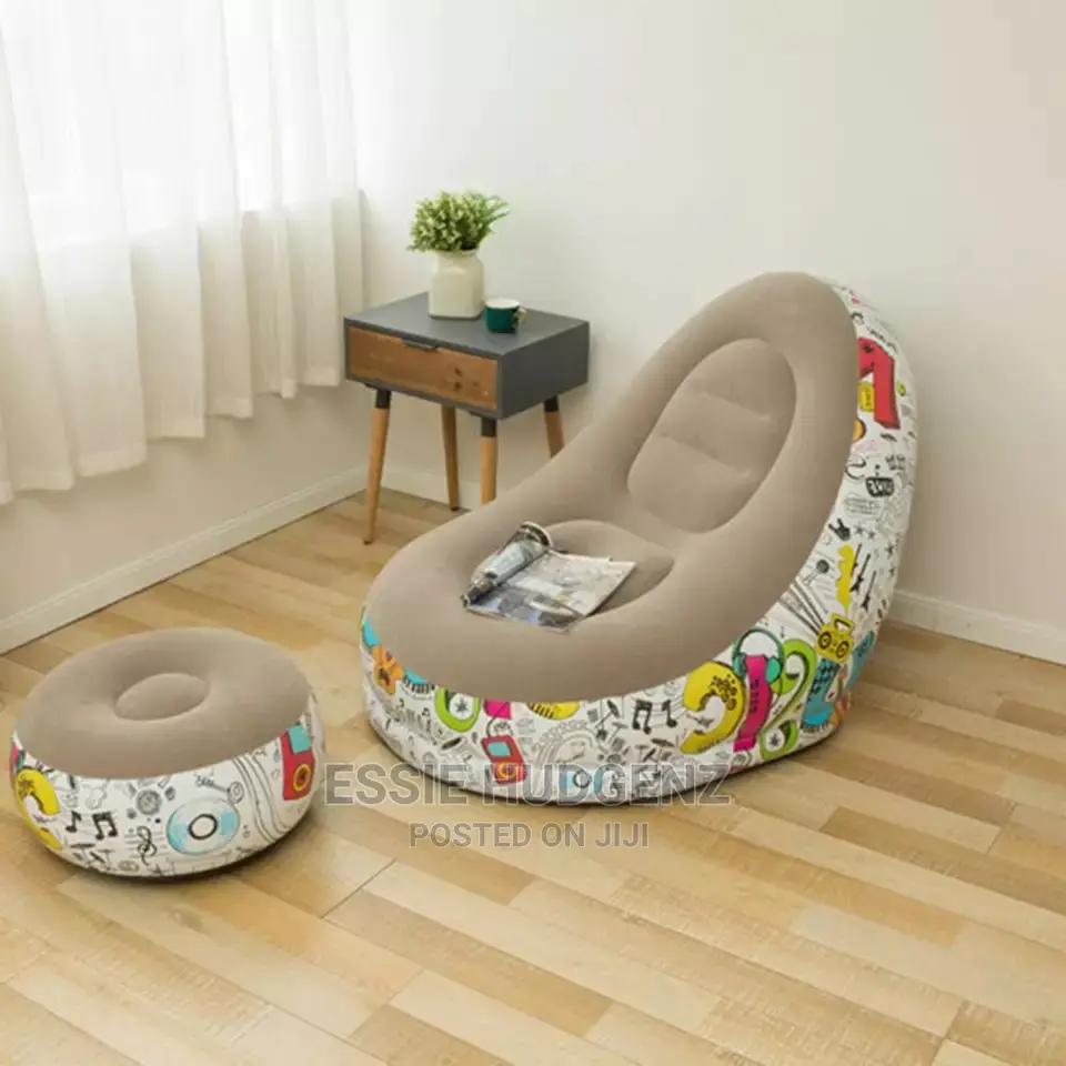 Inflatable Air Sofa With Foot Rest