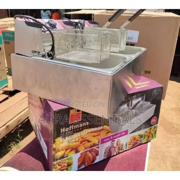12L Hoffmans Double Electric Deep Fryer