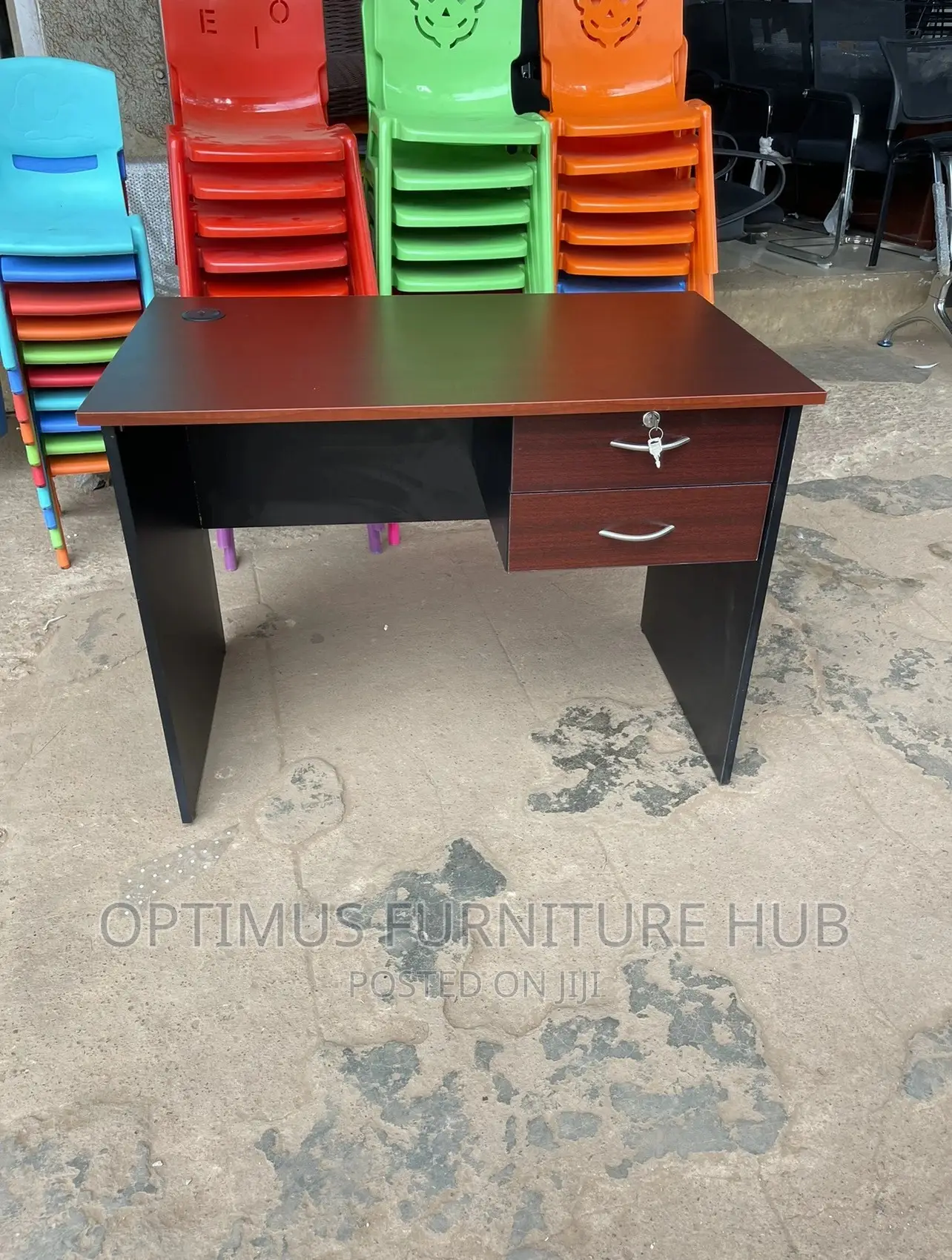 One Meter Office Desk (Mahogany)