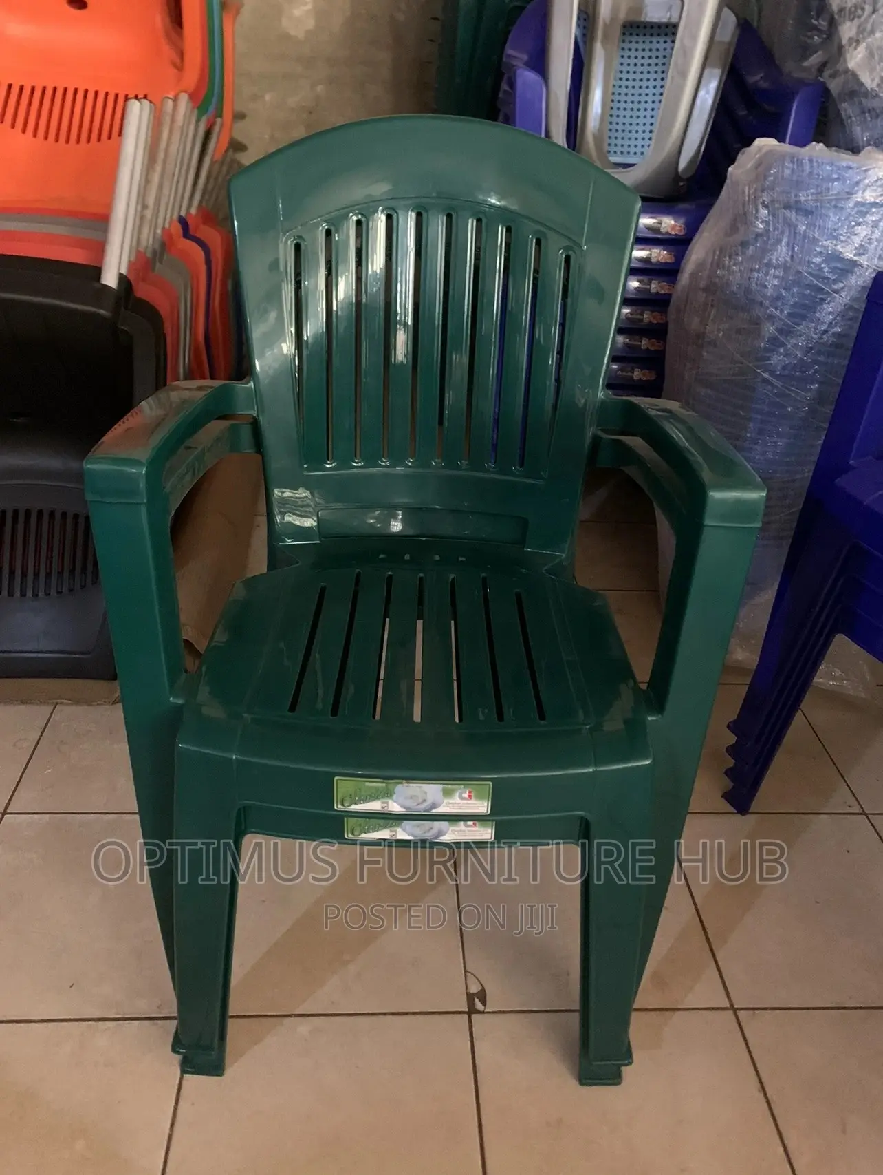 High Back Plastic Chair (Green)