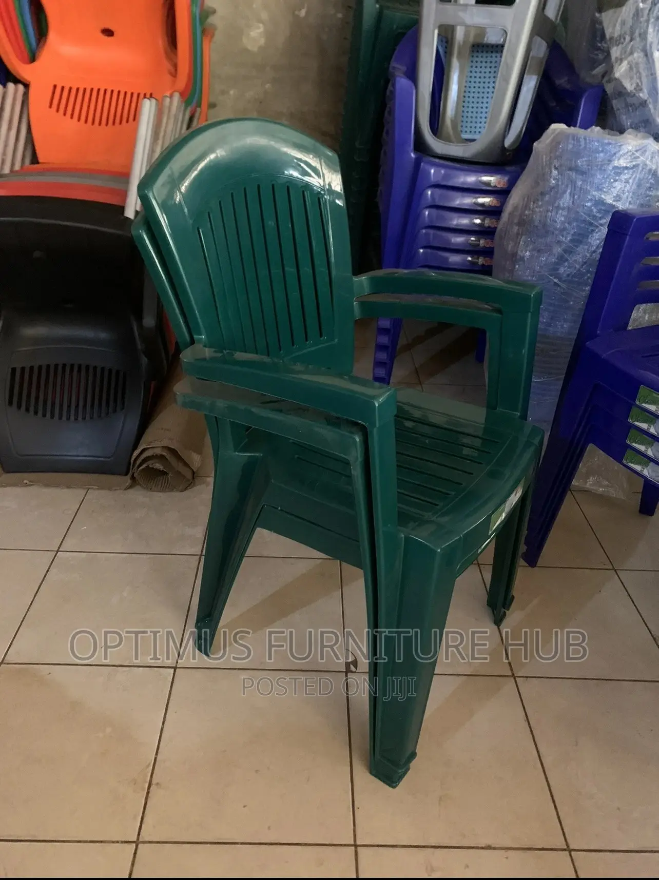 High Back Plastic Chair (Green)