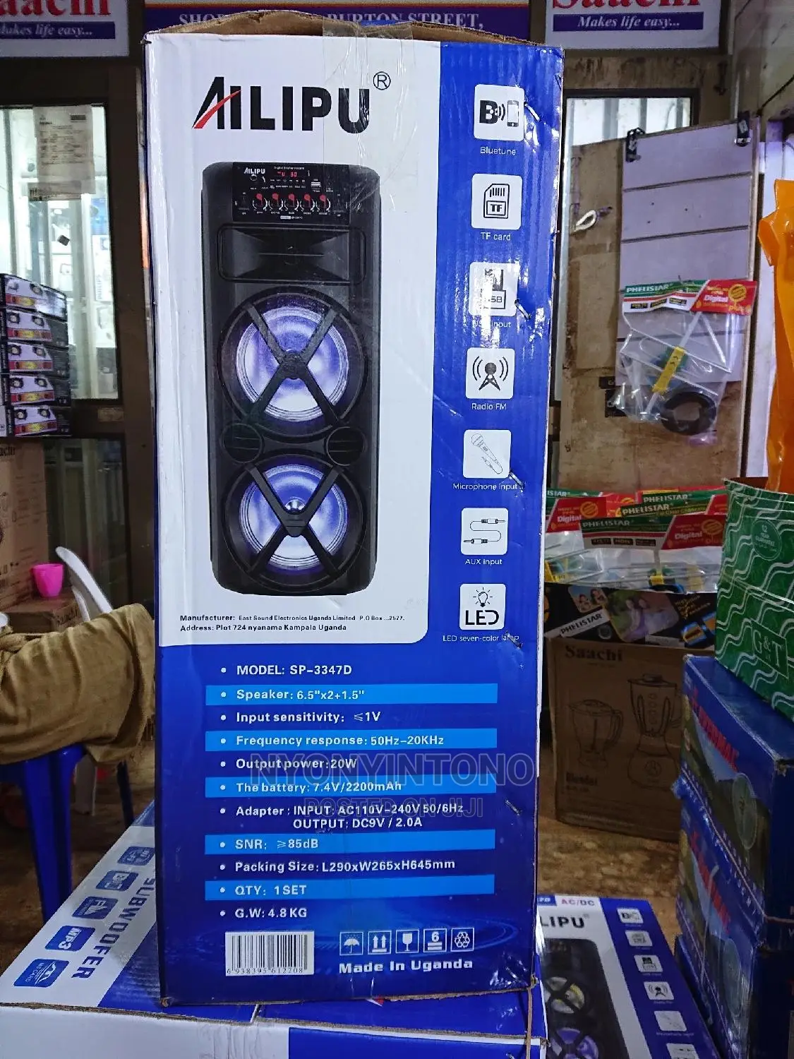 Alipu Rechargeable Bluetooth Speaker With Led Colour Lights