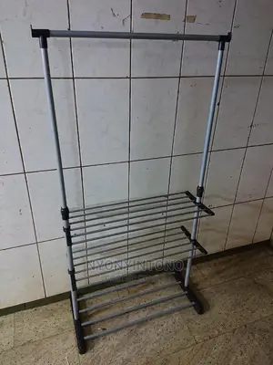 Steel Tubes Shoe and Cloth Rack With Adjustable Height
