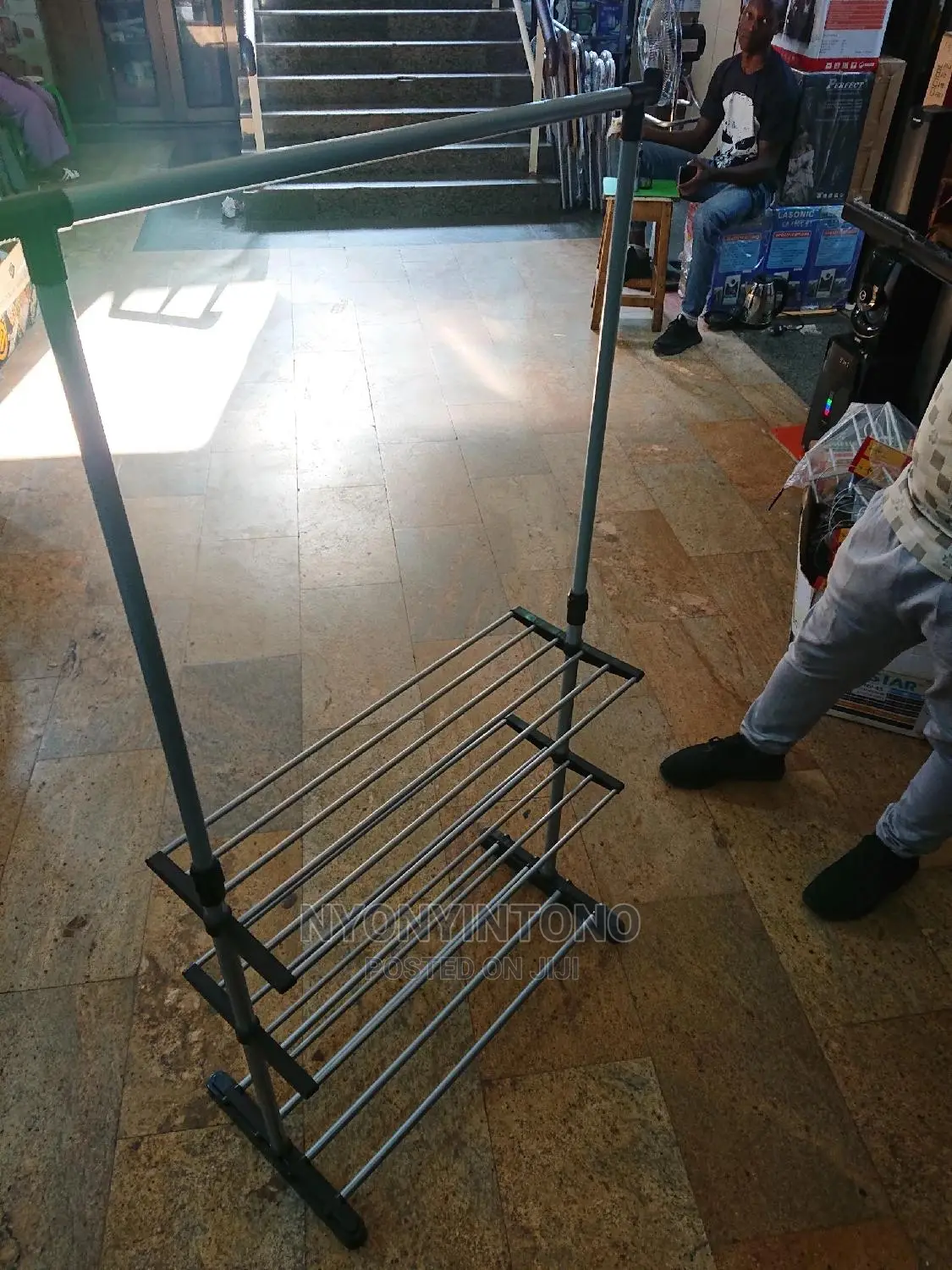 Steel Tubes Shoe and Cloth Rack With Adjustable Height