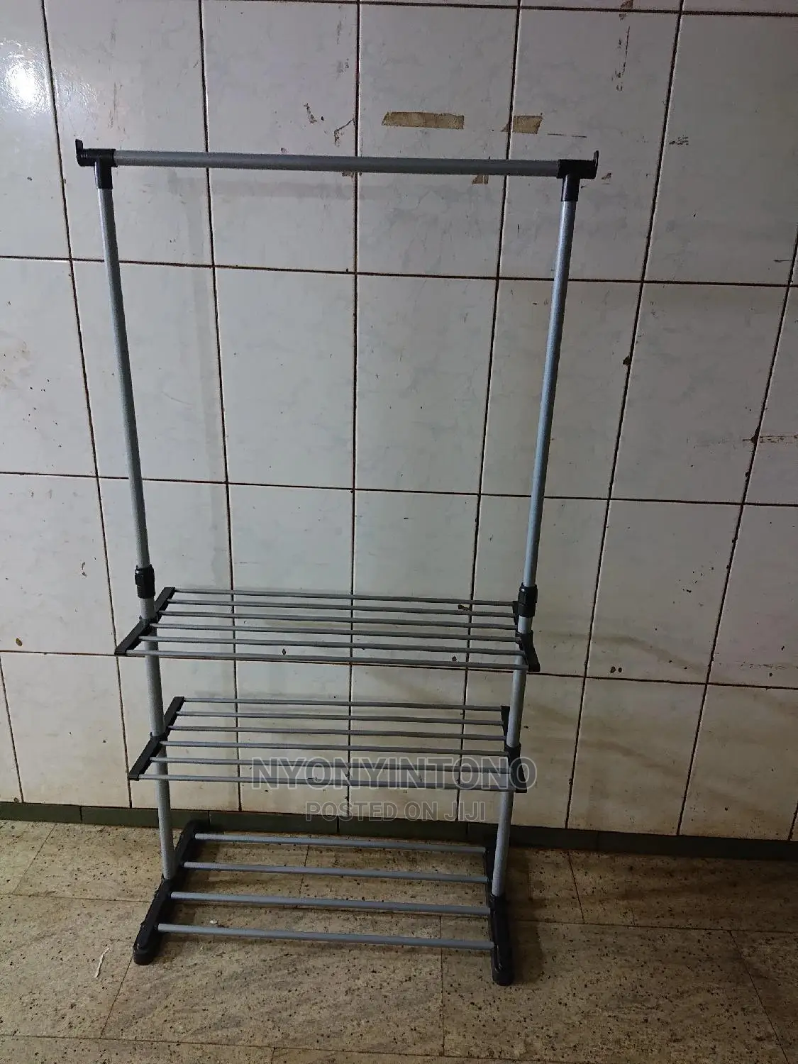 Steel Tubes Shoe and Cloth Rack With Adjustable Height