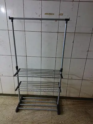 Steel Tubes Shoe and Cloth Rack With Adjustable Height
