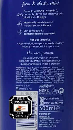 NIVEA Q10 Skin Firming Body Lotion With With Vitamin C
