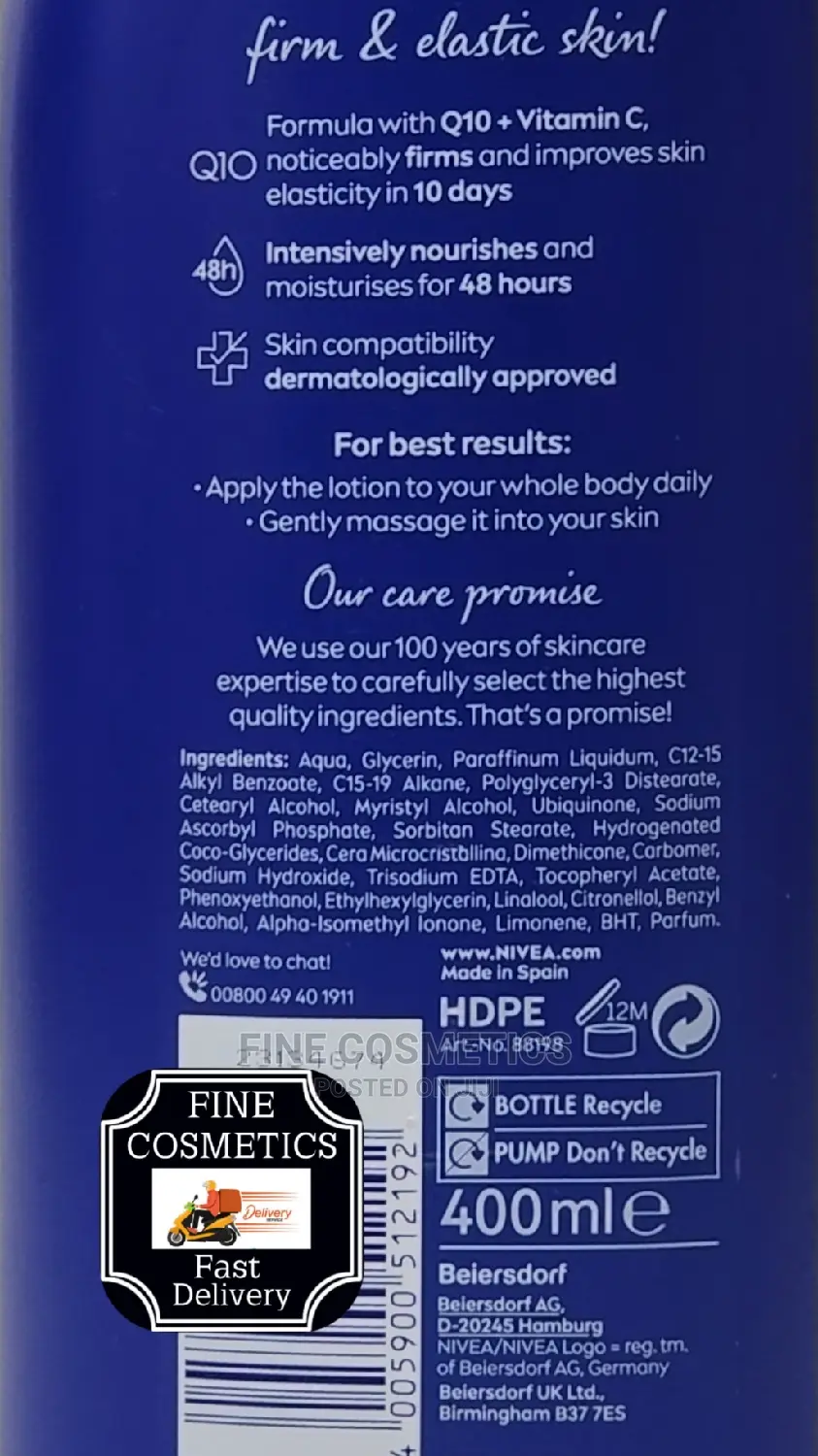 NIVEA Q10 Skin Firming Body Lotion With With Vitamin C