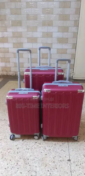 3pieces Plastic Suitcase Set - Maroon