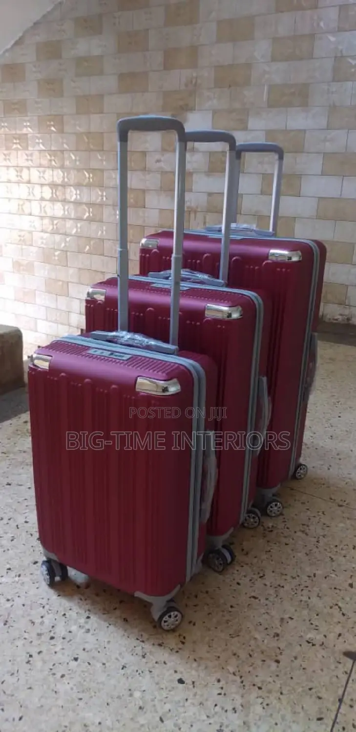 3pieces Plastic Suitcase Set - Maroon