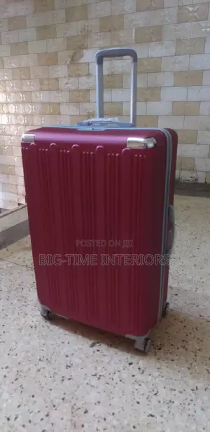 Maroon Plastic Suitcase- Medium Size