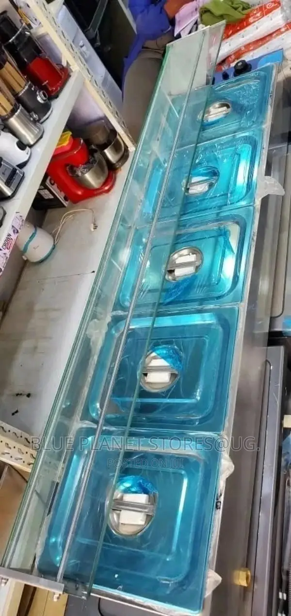 5 Pans Bain Marie Food Warmer With a Glass Top || Commercial