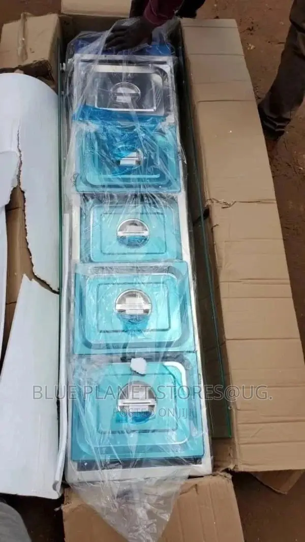 5 Pans Bain Marie Food Warmer With a Glass Top || Commercial