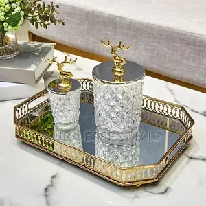 Golden Mirror Tray- Rectangle