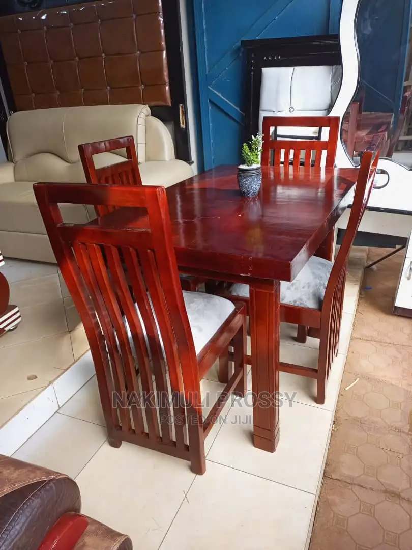Gray and Brown Affordable 4 Seater Dinning Table