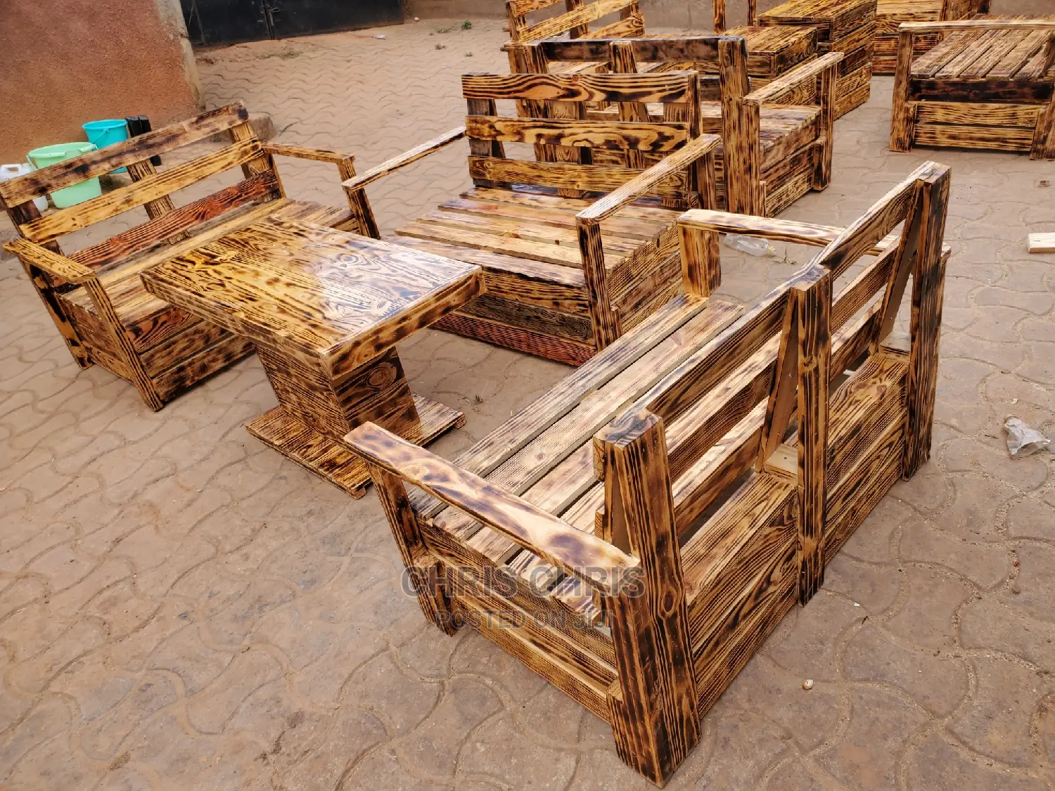 Pallet Gas Burnt Chairs
