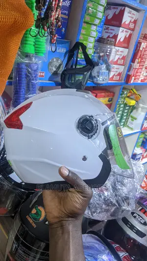 Photo - Riding Safety Helmet (White With Reflective Light
