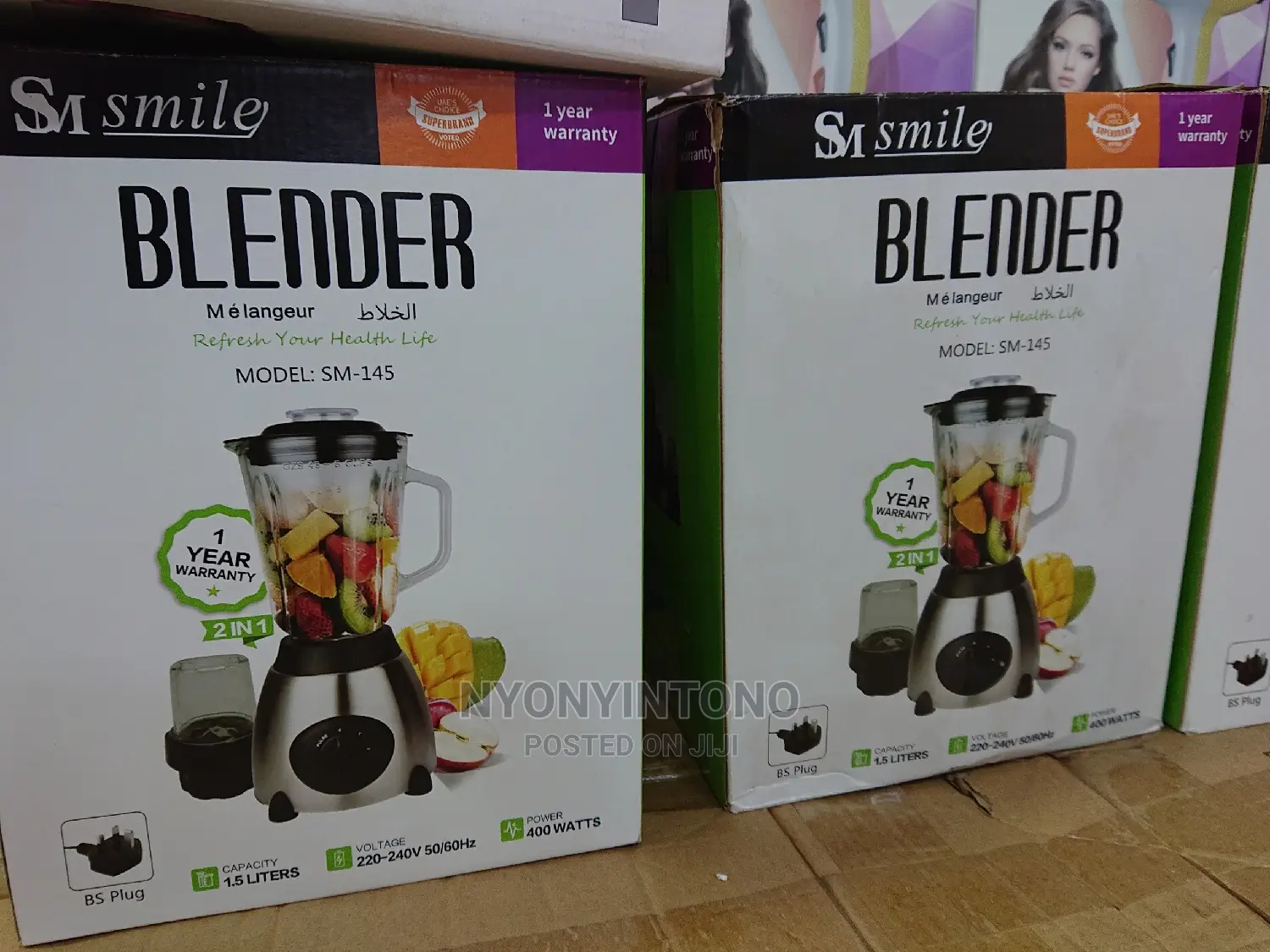 Smile 2 in 1 Glass Blender With 400w Motor and 1yr Warranty