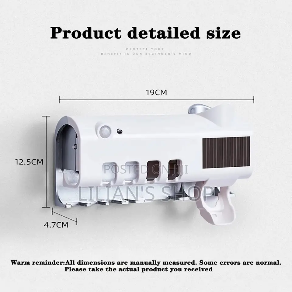 Smart Solar Uv Toothpaste Dispenser