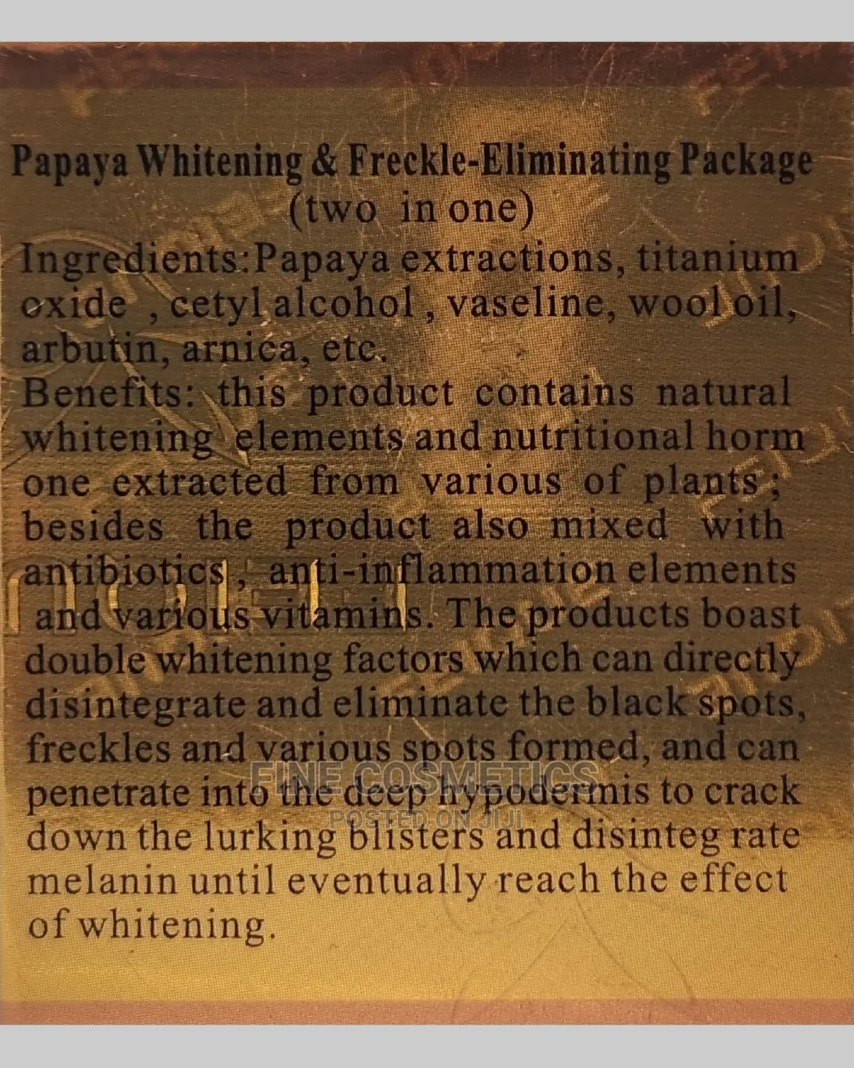 Papaya Whitening + Anti-Aging Day and Night Cream Package