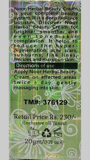 Noor Herbal Beauty Cream for Pimples, Wrinkles + Dark Marks