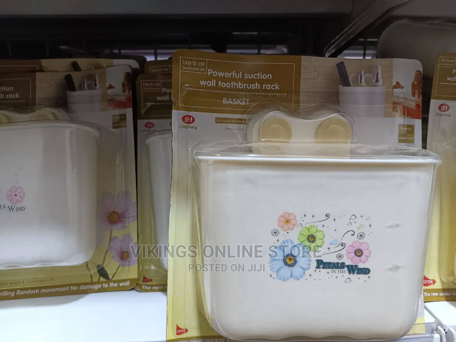 Powerful Suction Wall Toothbrush Basket Rack
