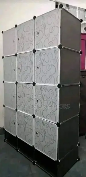 3 Column Plastic Wardrobe- Black