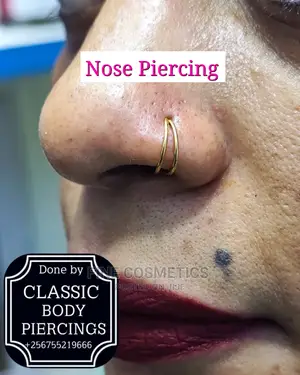 Double Nose Ring Hoop For Single Piercing Nostril Noserings