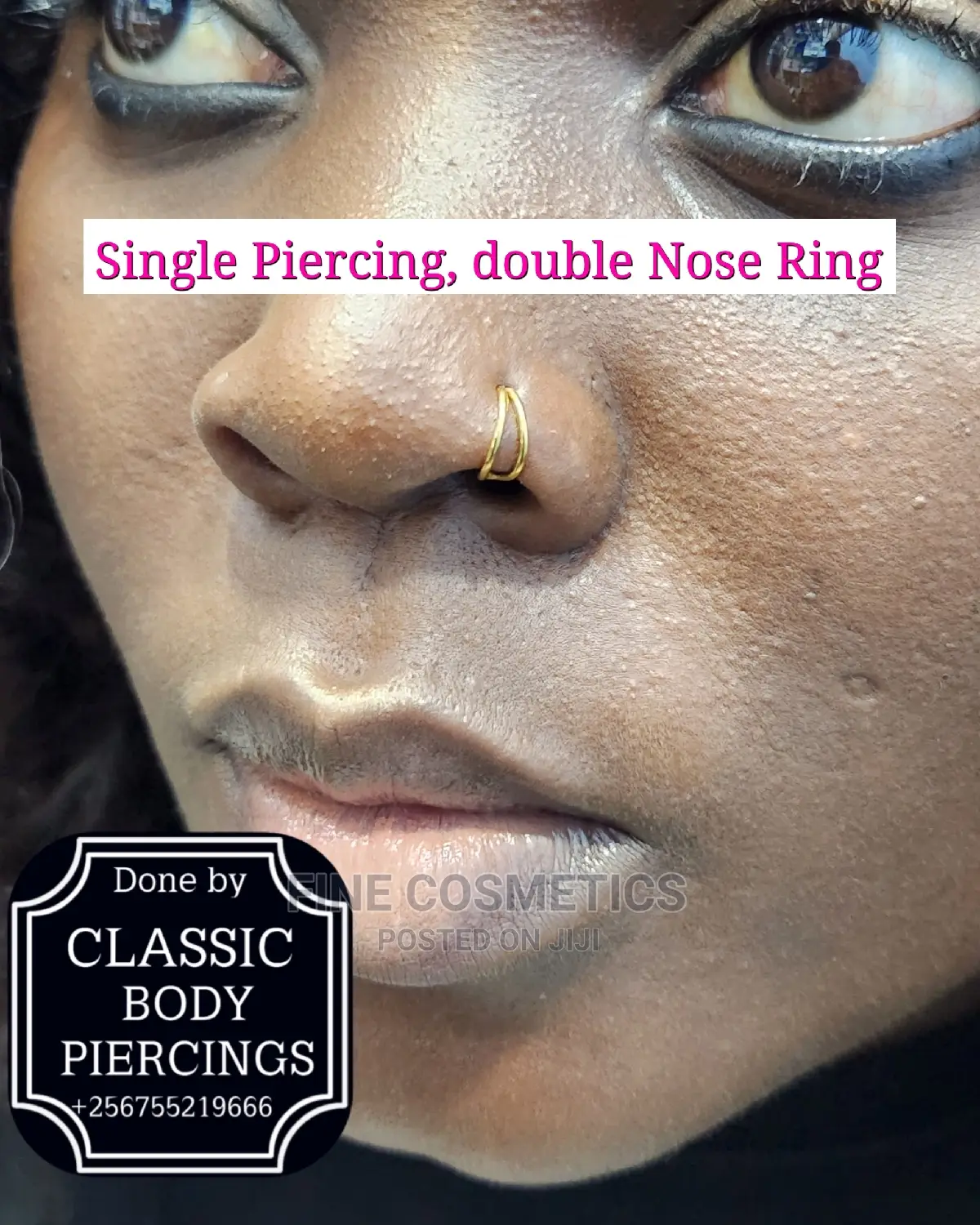 Double Nose Ring Hoop For Single Piercing Nostril Noserings