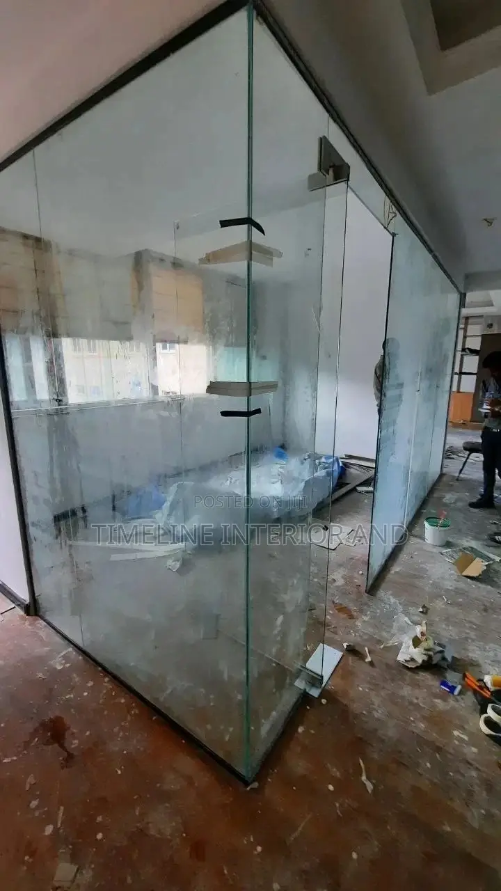 Glasses Partioning and Gypsum Ceiling.