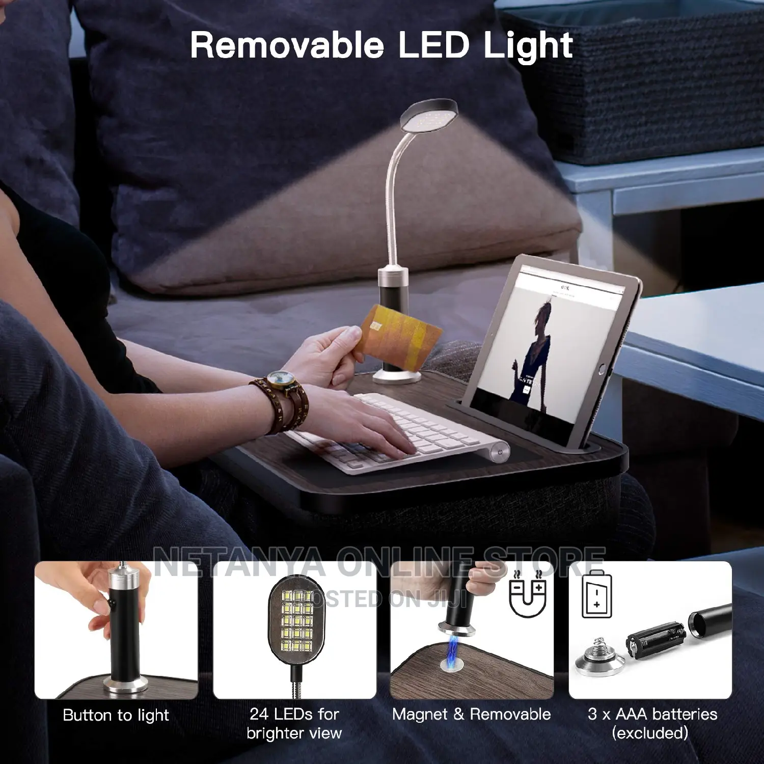 Cushioned Laptop Holder With Led Light