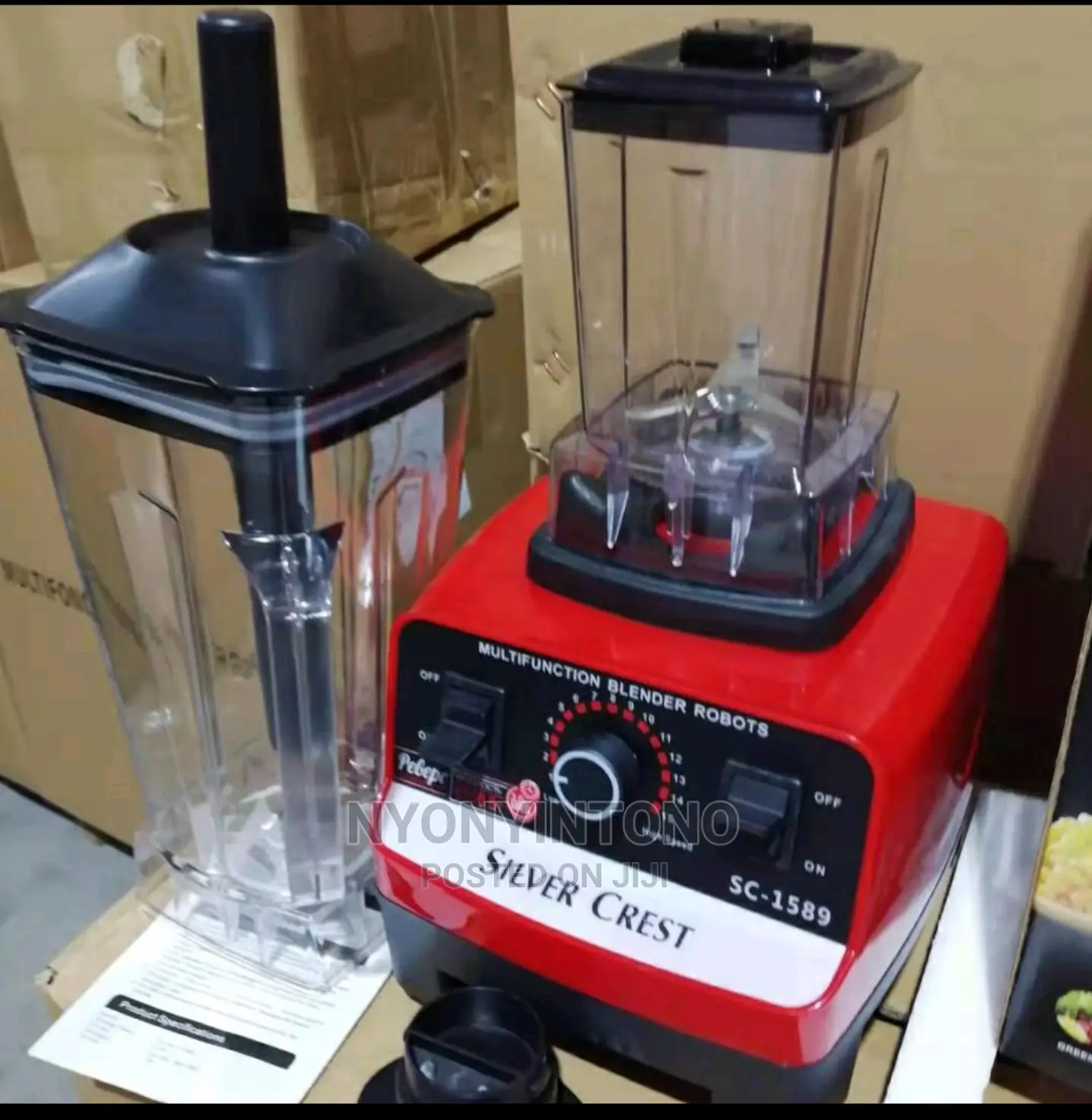 2 In 1 Silver Crest Commercial Blender With A 4500W Motor