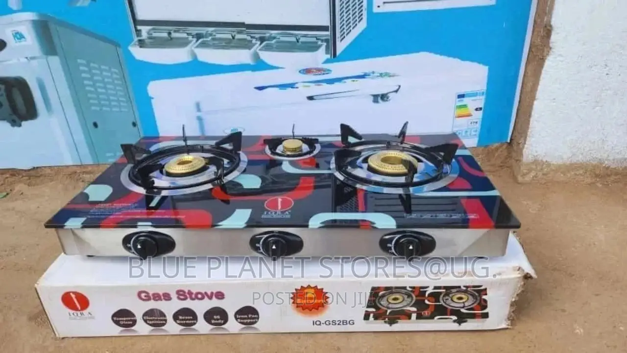 IQRA (3 Burners) Tripple Gas Stove. [IQ-GS3BG]~Ceramic Glass