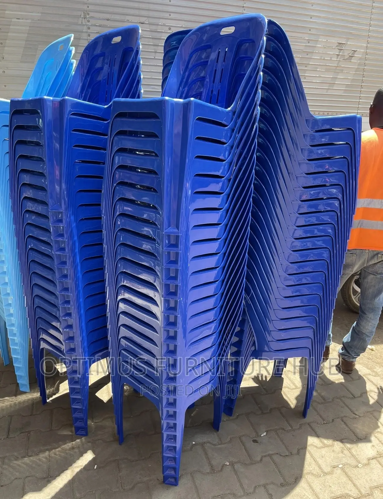 Blue Armless Chairs