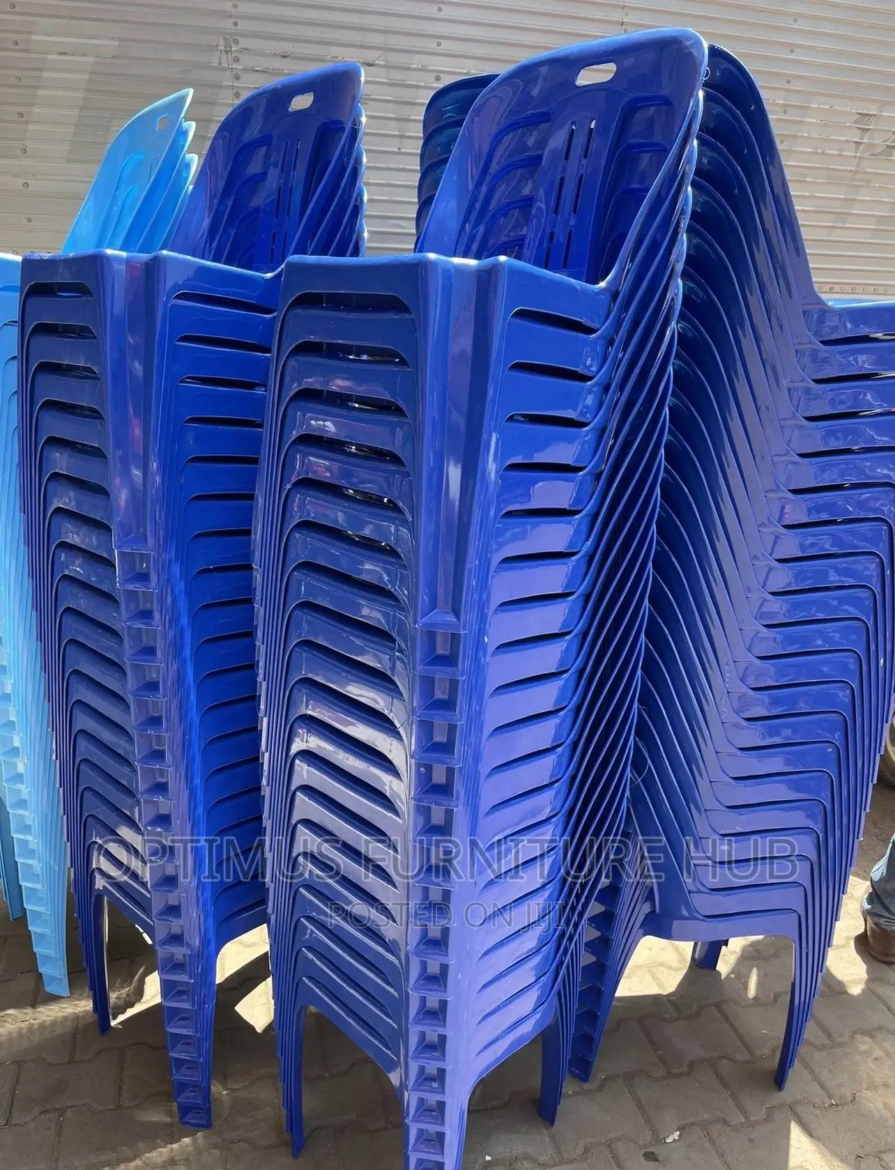 Blue Armless Chairs