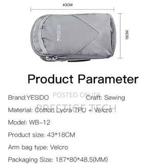 Yesido High Elastic Sport Arm Band Bag for Workout